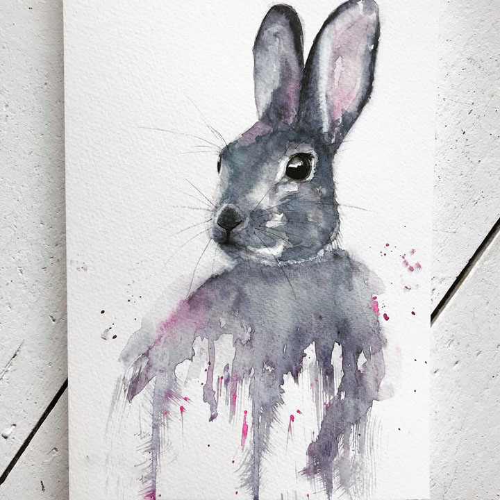 Watercolour rabbit