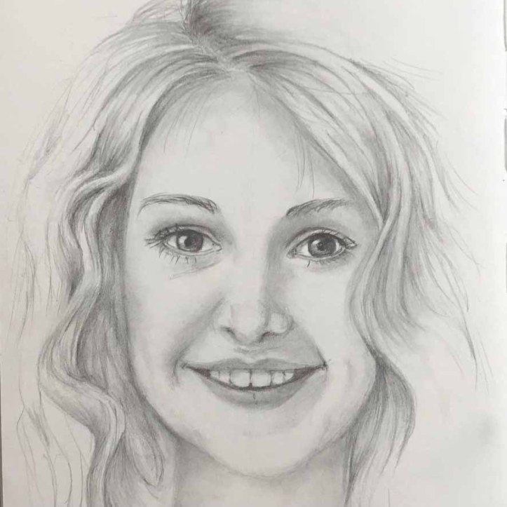 lady's face in pencil