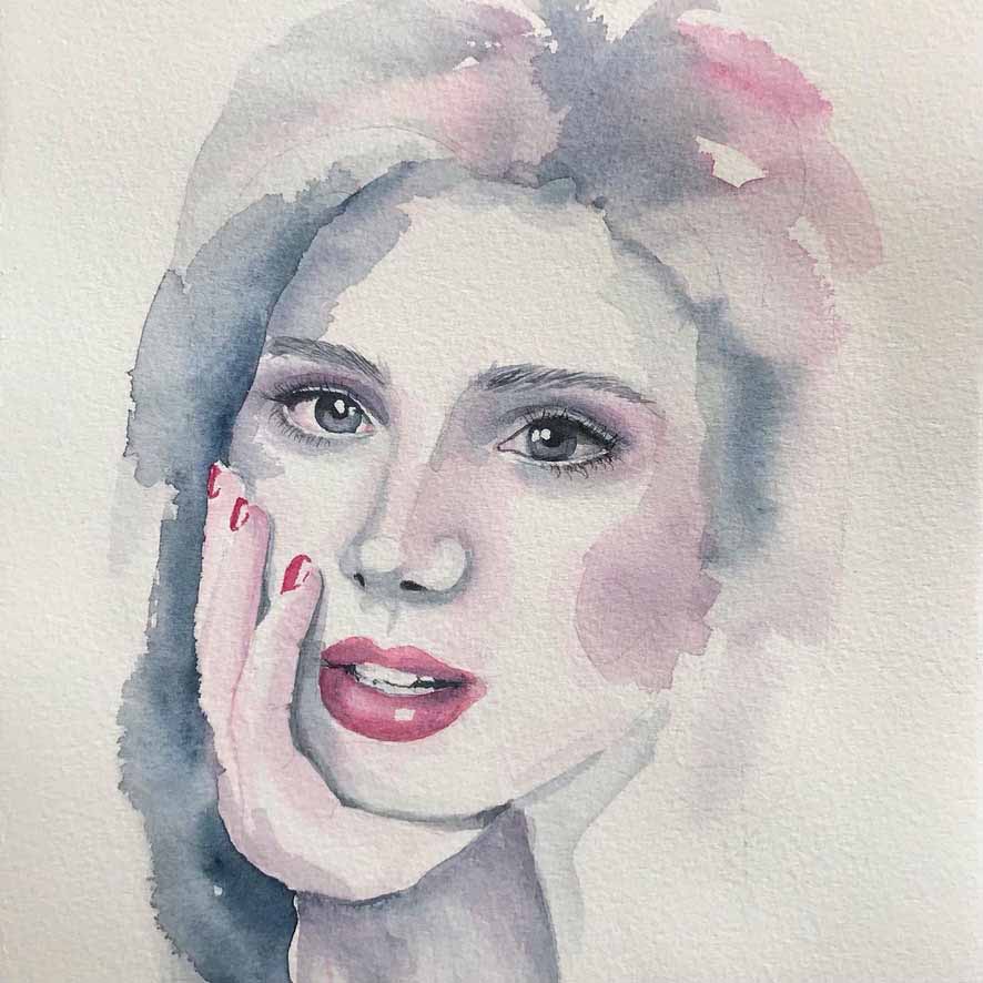 watercolour face