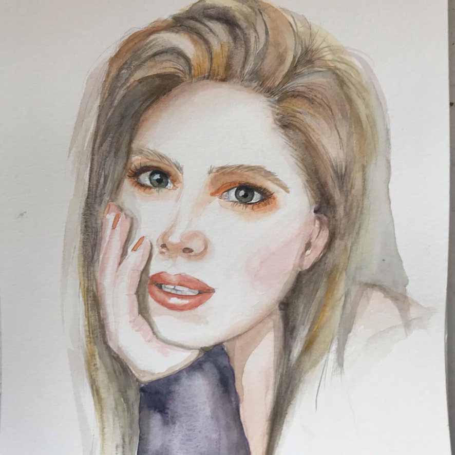 watercolour face