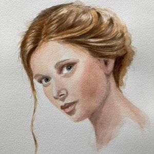 beautiful woman in watercolour