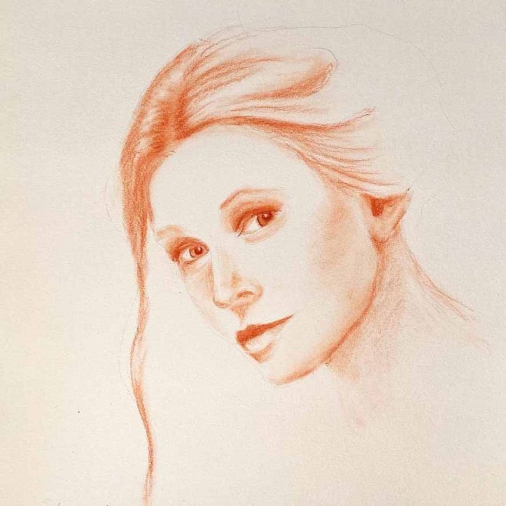 beautiful woman in sanguine