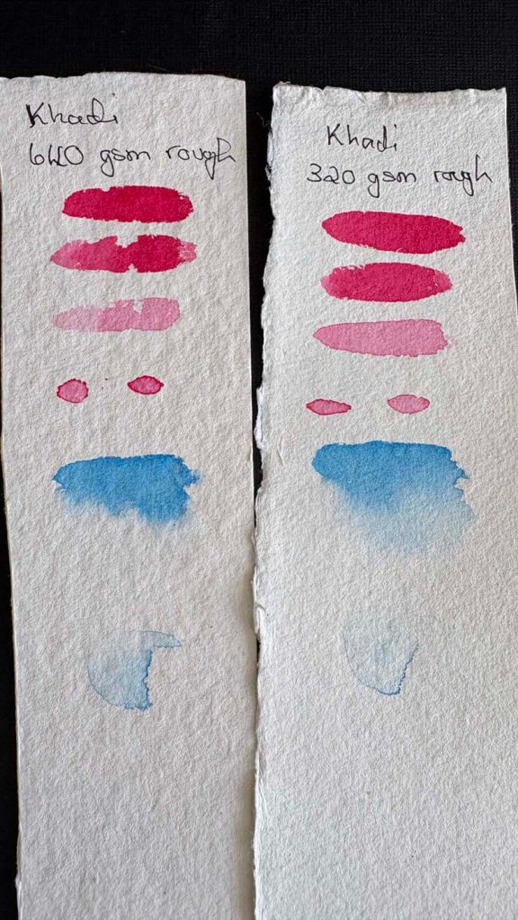 watercolour paper comparison - Khadi paper