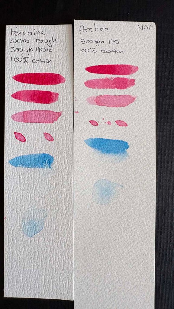 watercolour paper comparison - Fontaine and Arches
