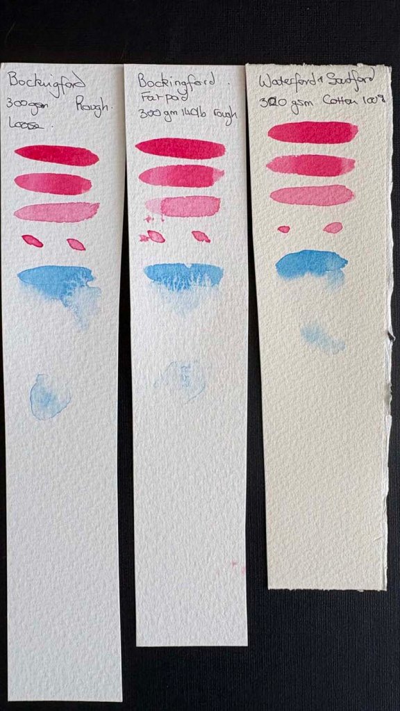 watercolour paper comparison - Saunders Waterford and Bockingford