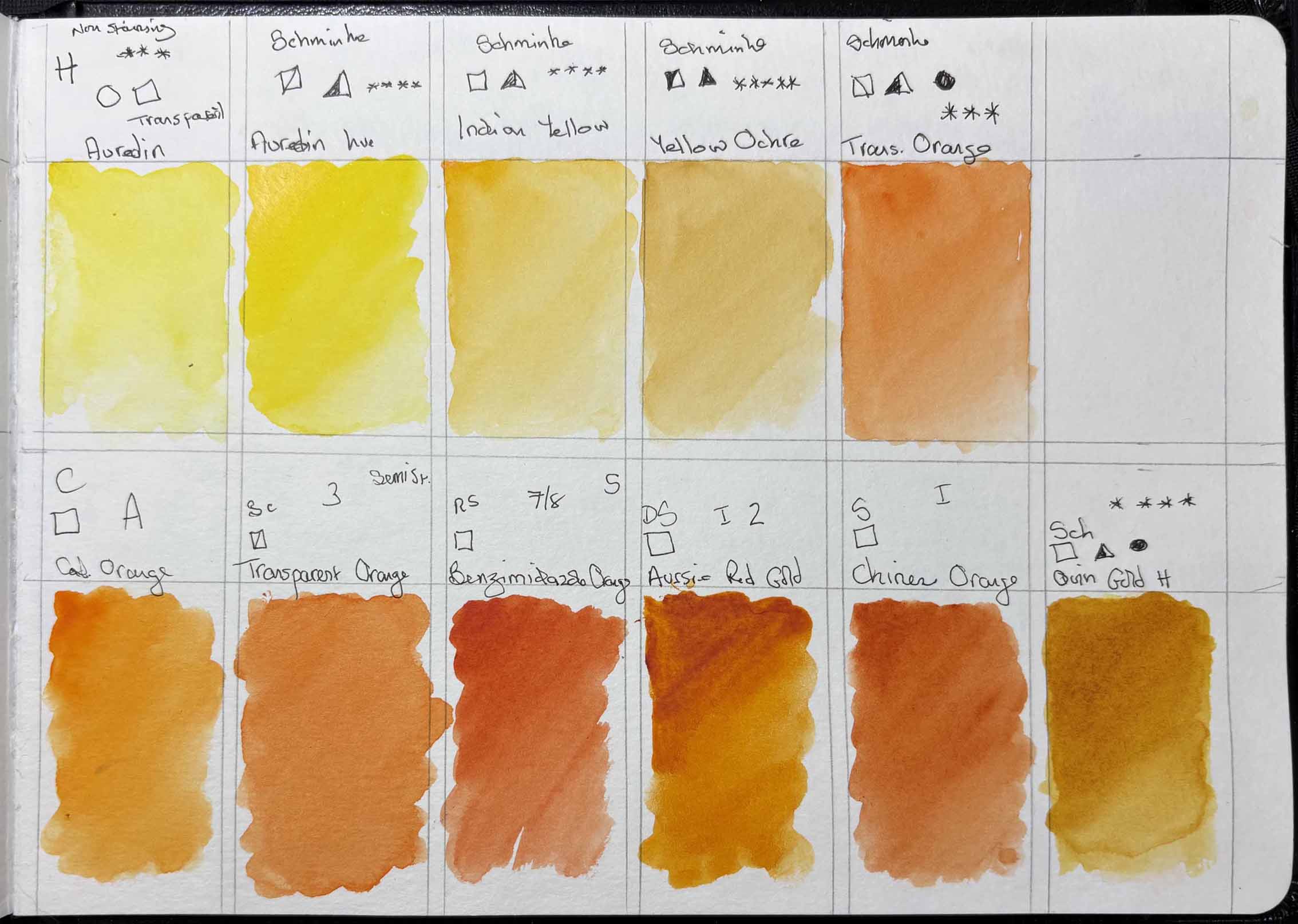 Yellow and Orange swatches page 2
