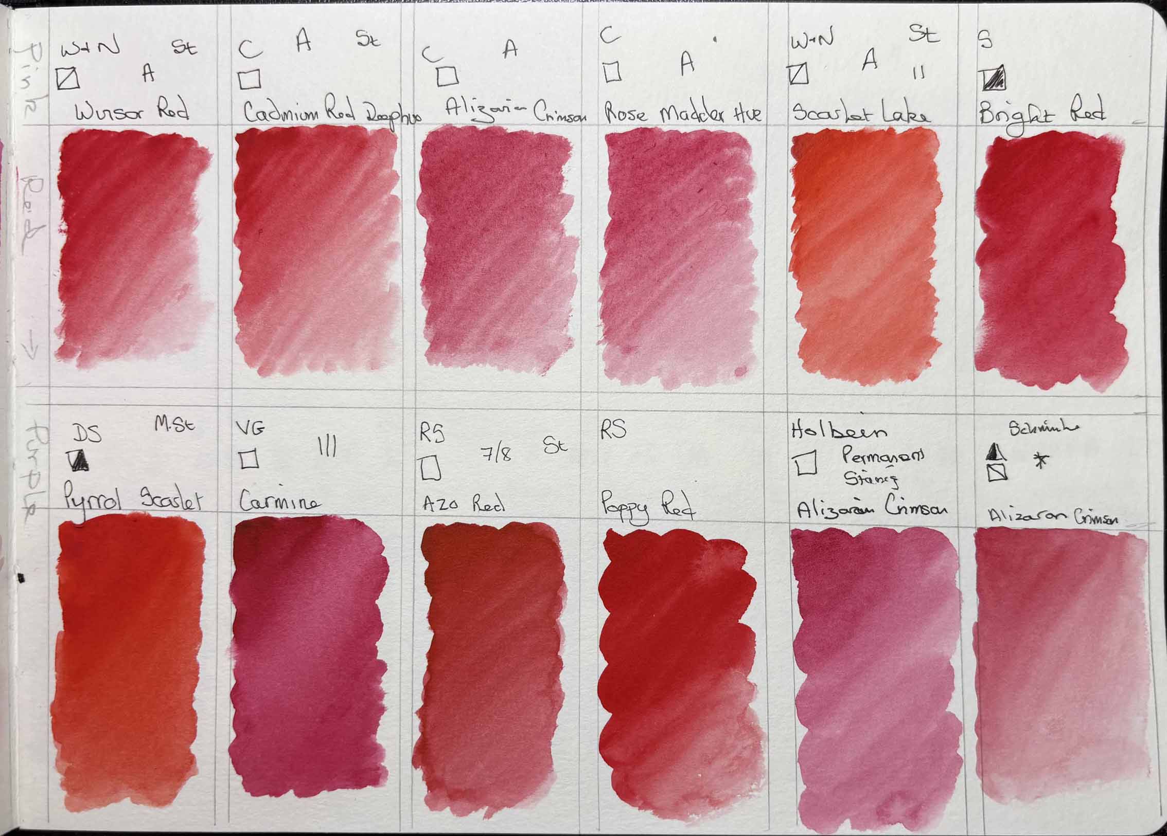 Red and pink swatches page 2