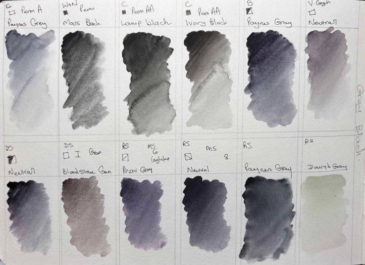 Grey and black swatches