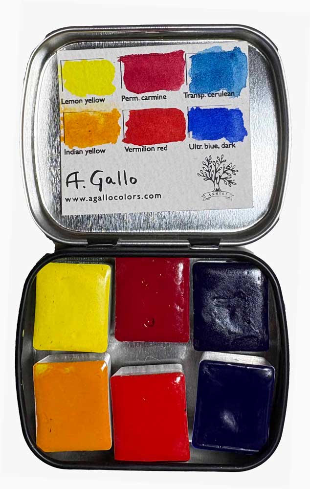 A.Gallo Watercolour primaries and swatches